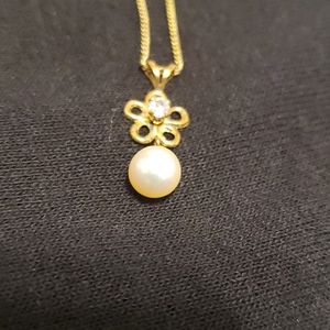 18" gold tone freshwater pearl necklace